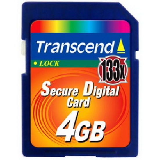 4GB Transcend 133x Ultra-Speed Secure Digital memory card