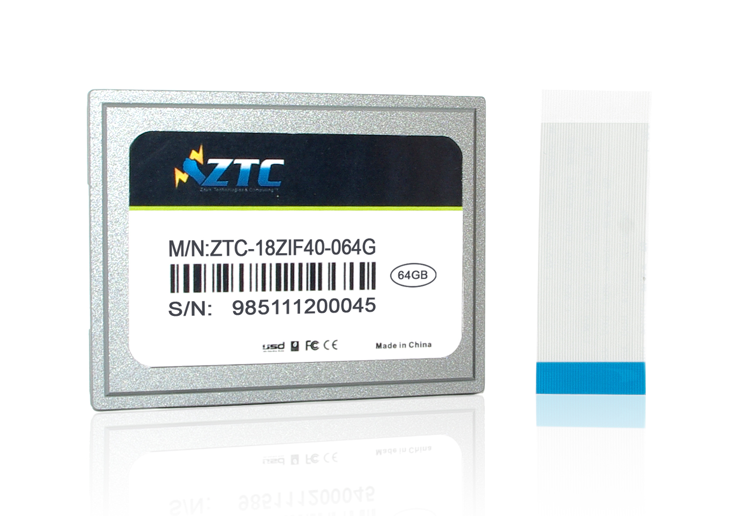 64GB ZTC Cyclone 40-pin ZIF 1.8-inch PATA SSD Enhanced Solid State Drive -  ZTC-18ZIF40-064G