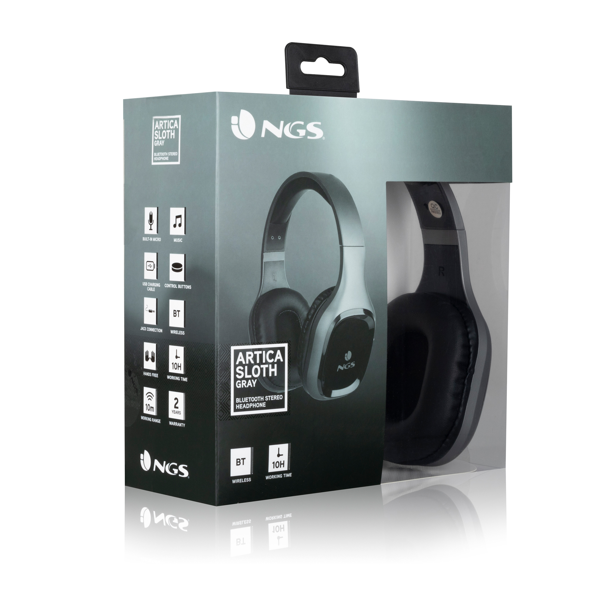 NGS Artica Sloth Wireless BT Headphones Gray