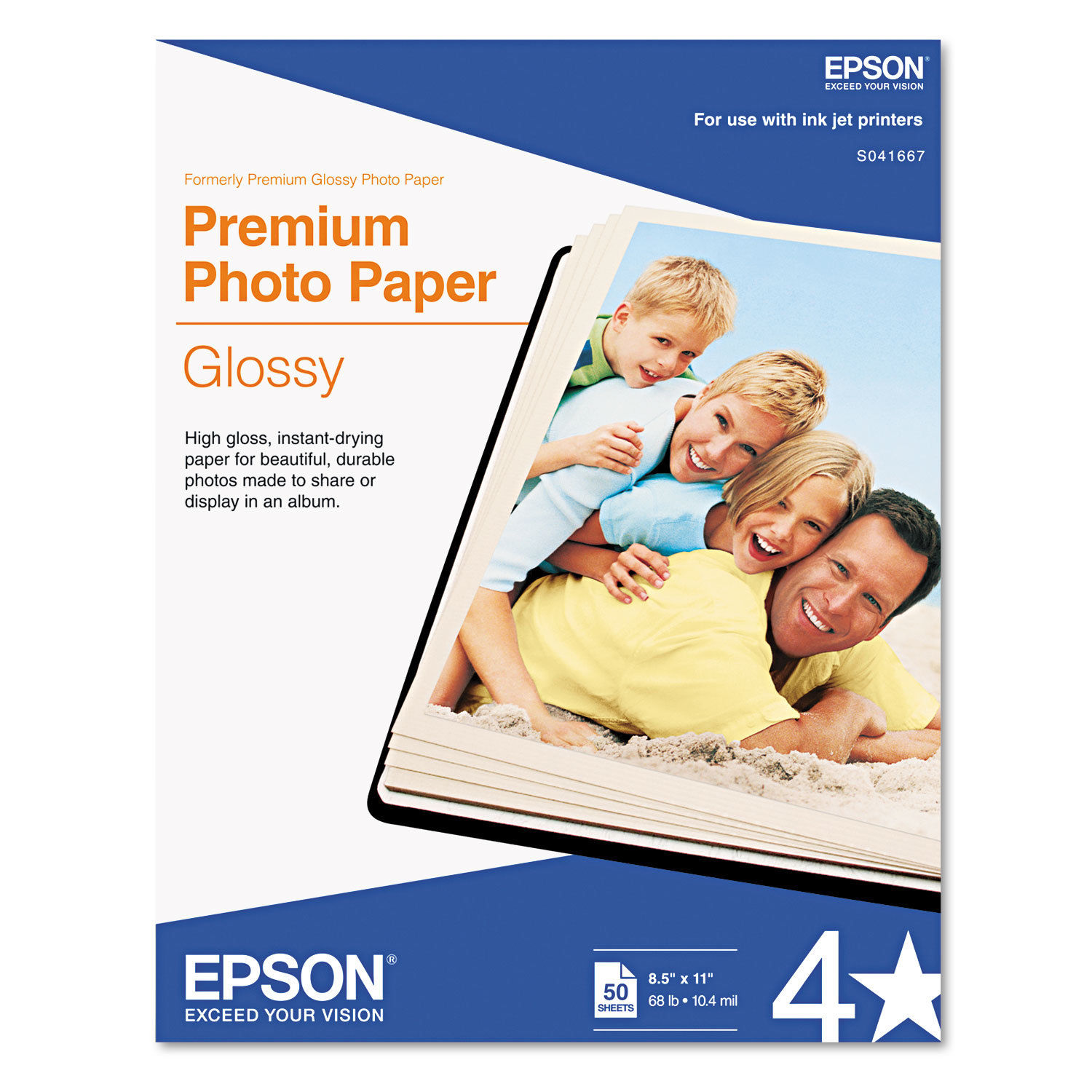 Epson Photo Paper, Premium, Glossy - 100 sheets