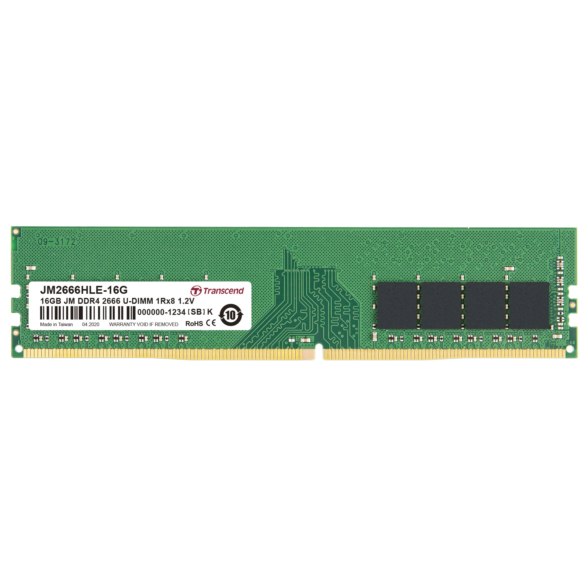 16GB Transcend JetRam DDR4 3200Mhz PC4-25600 Desktop Memory Module 288 Pins
