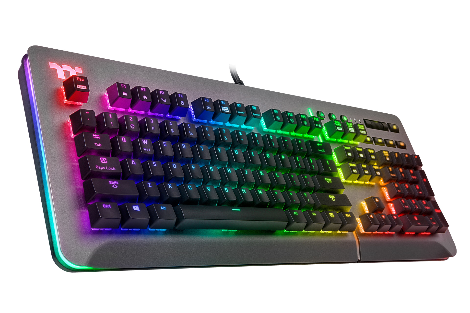 Thermaltake Level 20 Rgb Wired Titanium Gaming Keyboard Us English