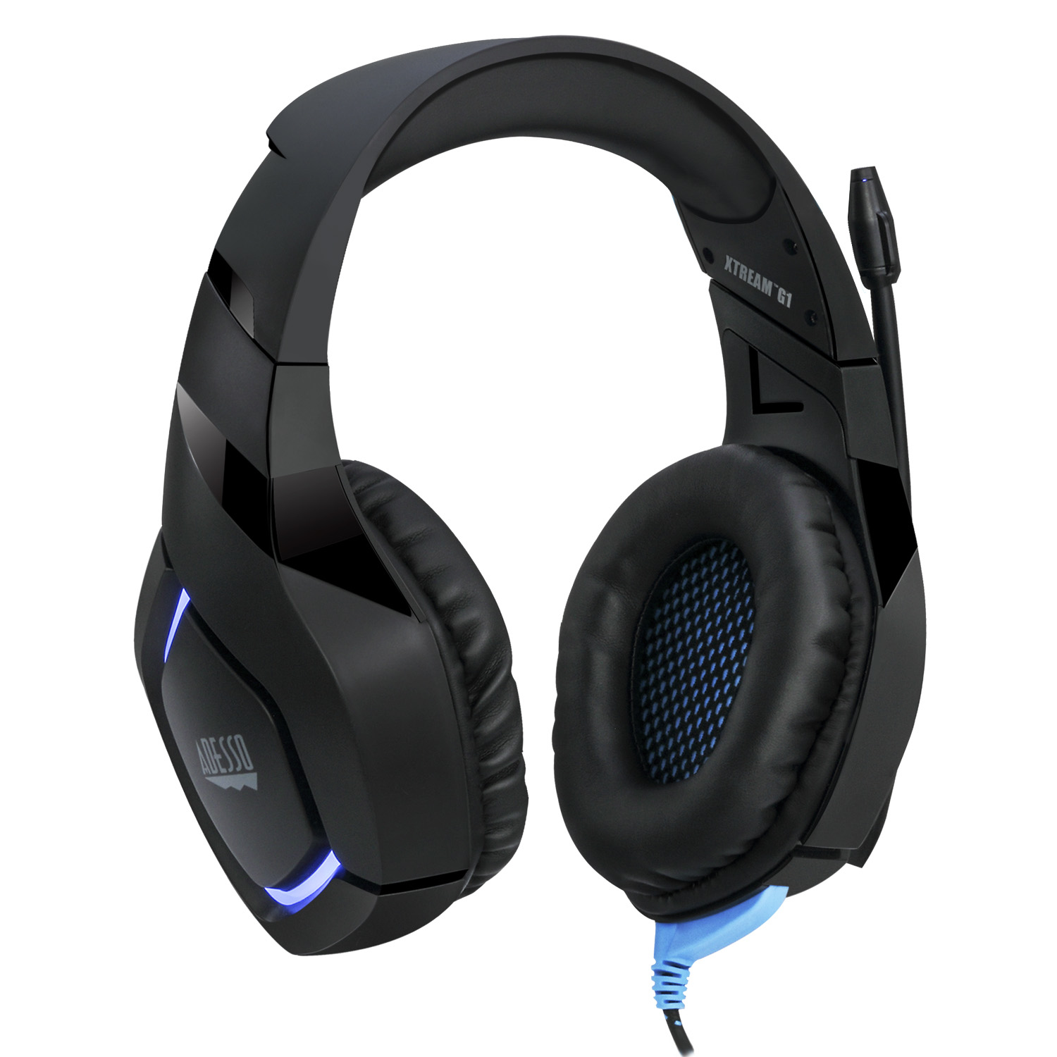 Adesso Xtream G1 Wired LED Stereo Gaming Headset w Microphone