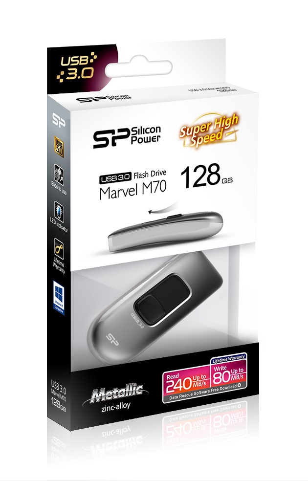 128GB Silicon Power Marvel M70 USB3.0 Ultra-Fast Flash Drive (up