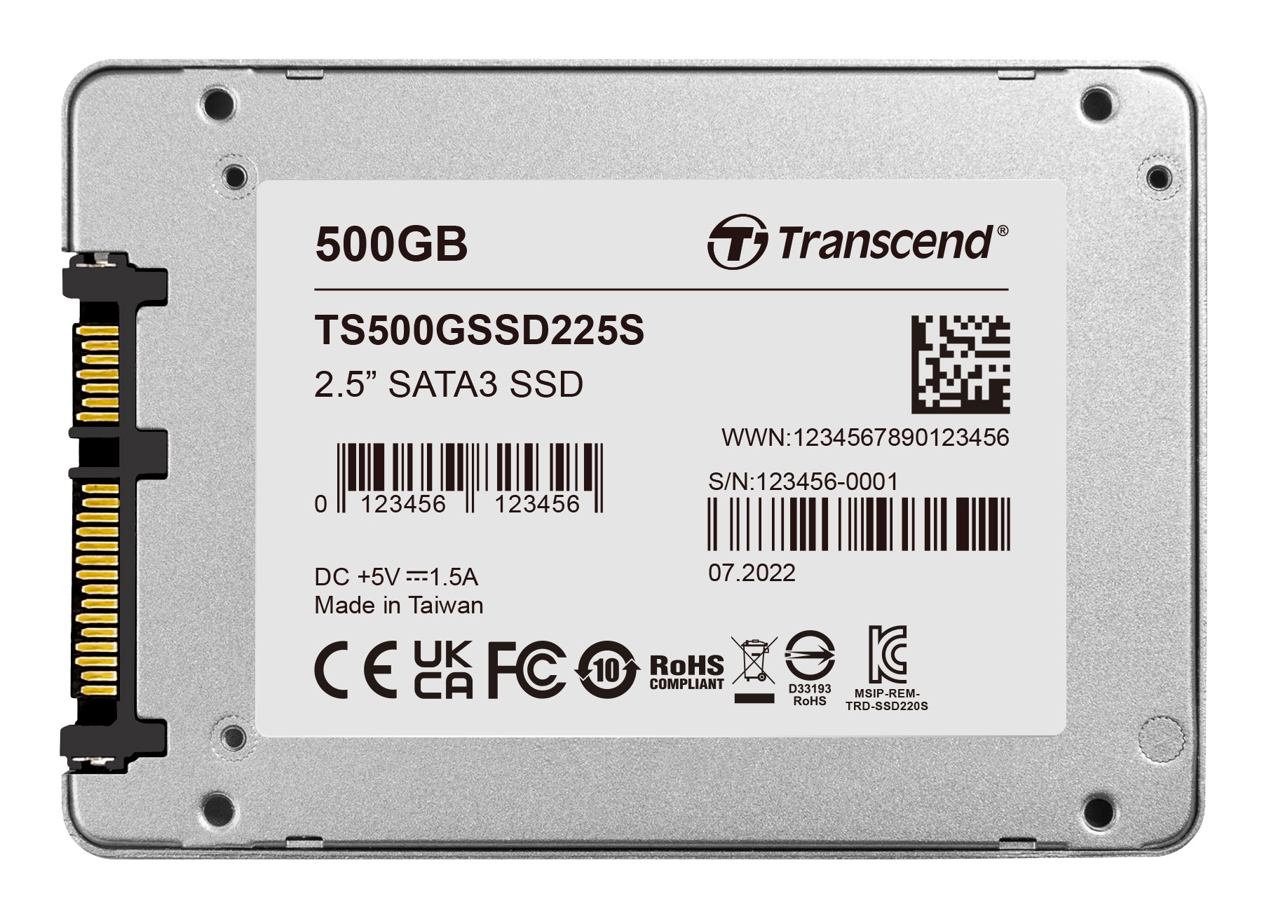 Transcend 500GB SATA 2.5-inch SSD 6Gb/s (TS500GSSD225S)